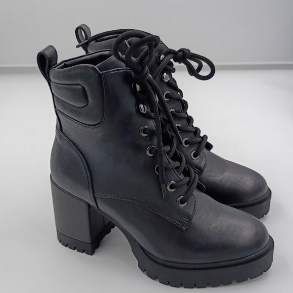 Aerosoles Esen Lace Up Black Boots, Women's Size 5 - Picture 1 of 7
